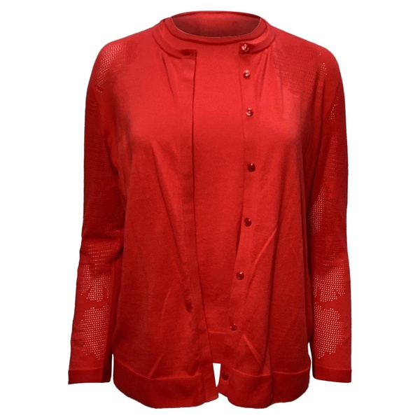 cardigan and top set in red cotton