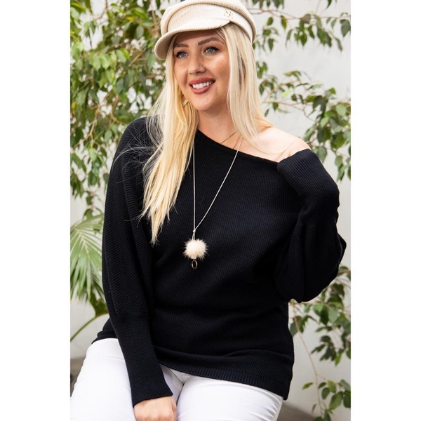 round neck long sleeve solid sweater