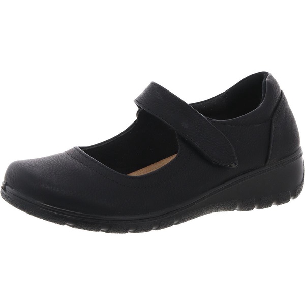 womens adjustable faux leather mary janes