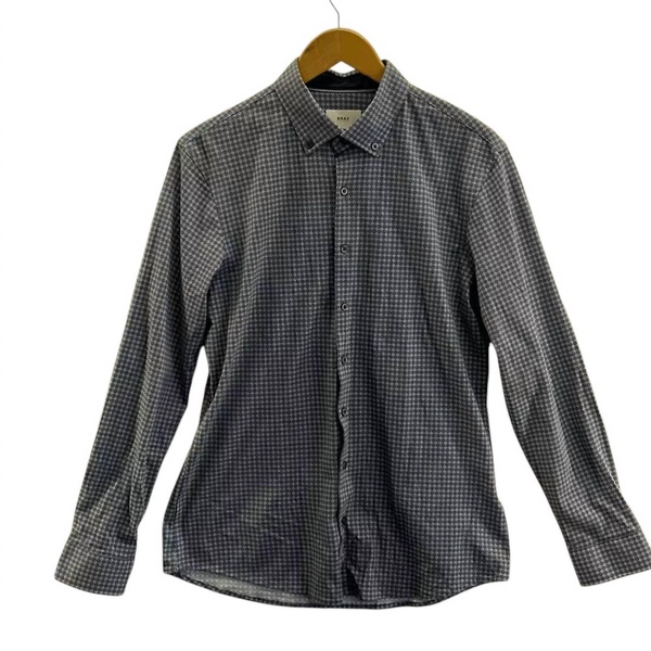 men's daniel long sleeve floral button down shirt in blue/white