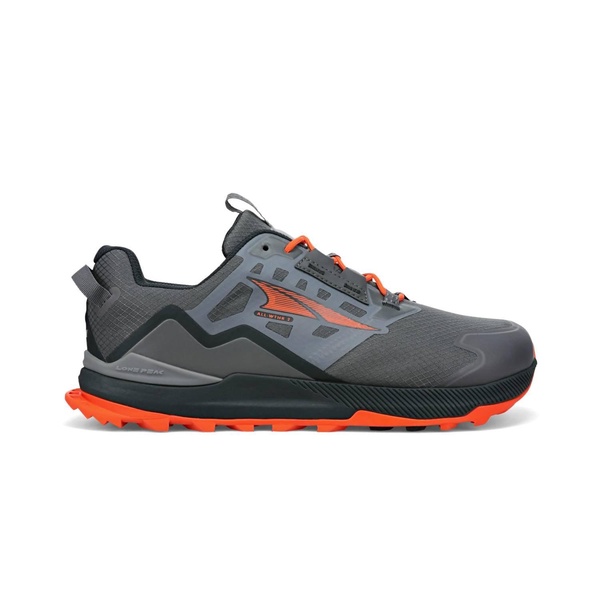 men's lone peak all-weather low 2 trail shoes in grey/orange