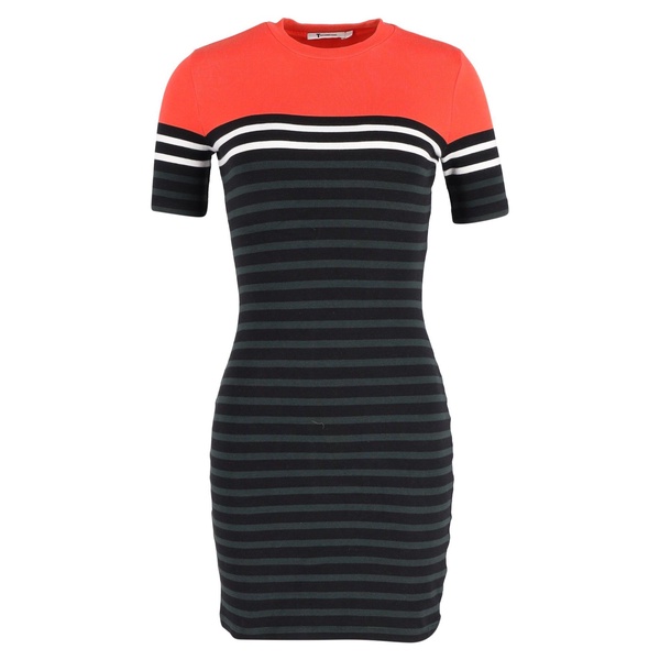 t by alexander wang striped t-shirt dress in multicolor cotton