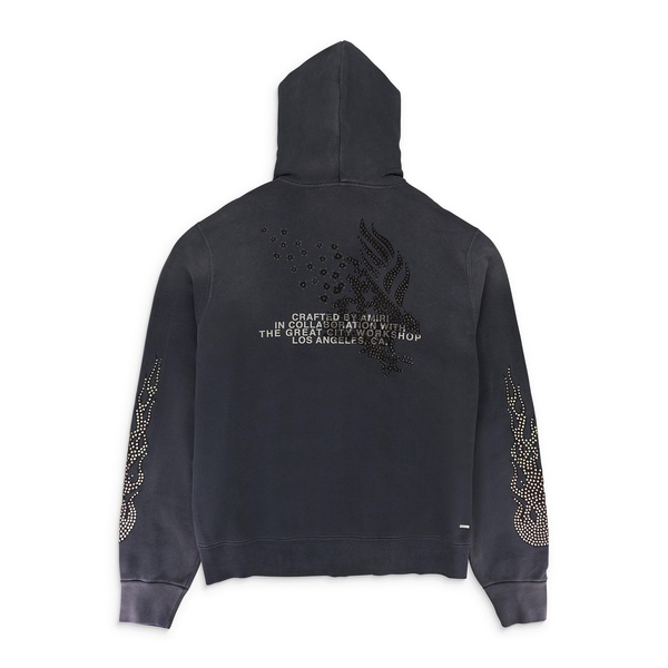 t.g.c.w. crystal zip up black hoodie