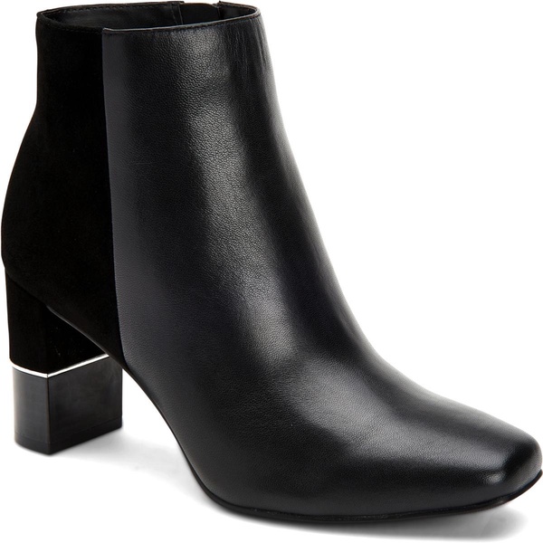 walliss womens leather block heel ankle boots