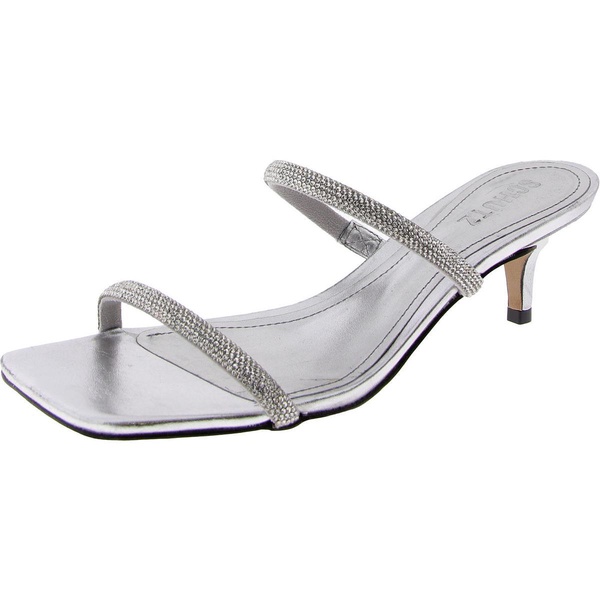 womens slip on kitten heel strappy sandals