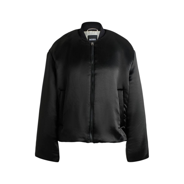 padded bomber jacket in satin