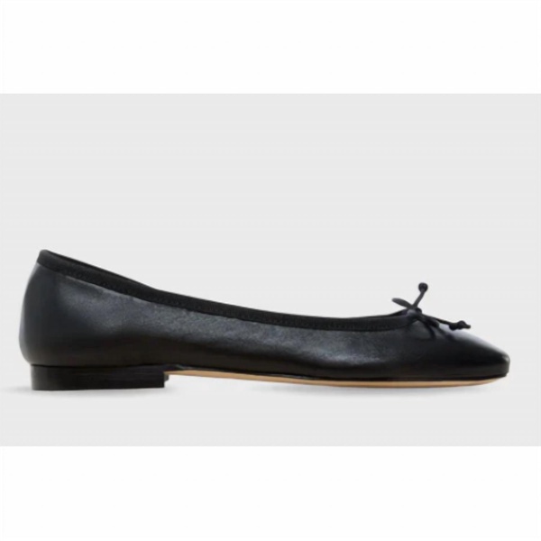 women's square toe ballet shoe in black