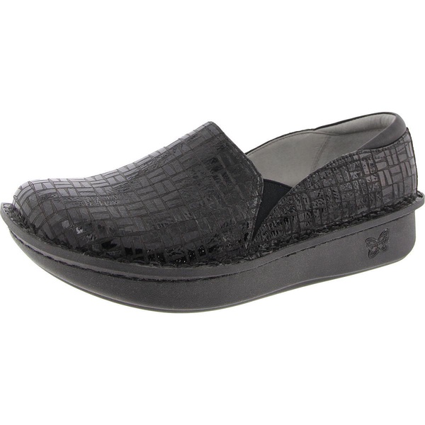 debra womens padded insole leather slip-on shoes