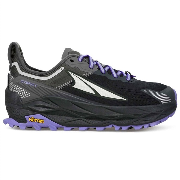 women's olympus 5 trail running shoes in black/gray