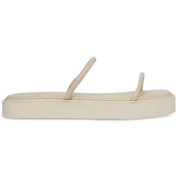 womens leather slip on platform sandals
