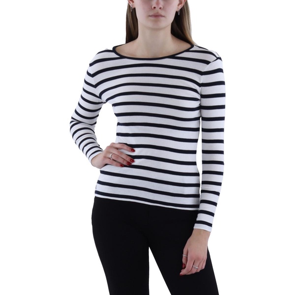 womens striped long sleeve pullover top