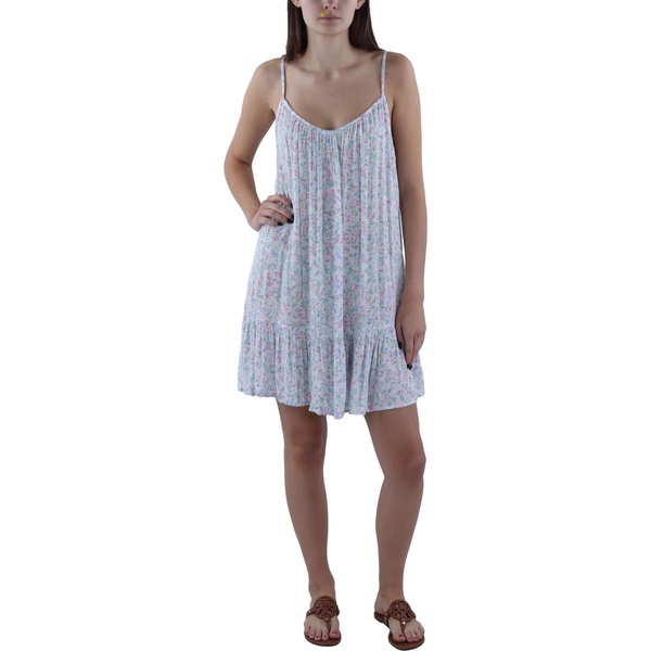 beach vibes womens floral mini cover-up