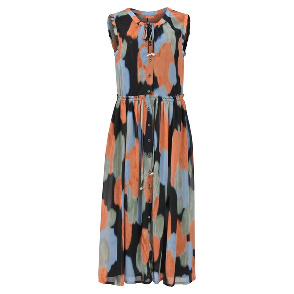 aether tie-dye midi dress in multicolor polyester