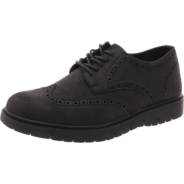 manti mens faux leather wing tip oxfords
