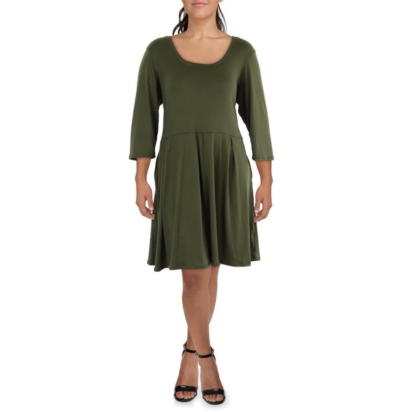womens pocket 3/4 sleeve mini dress