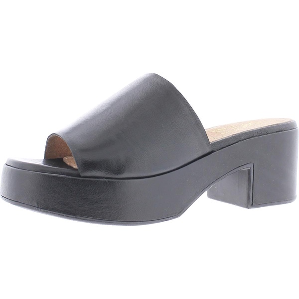 one of a kind womens leather open toe clogs