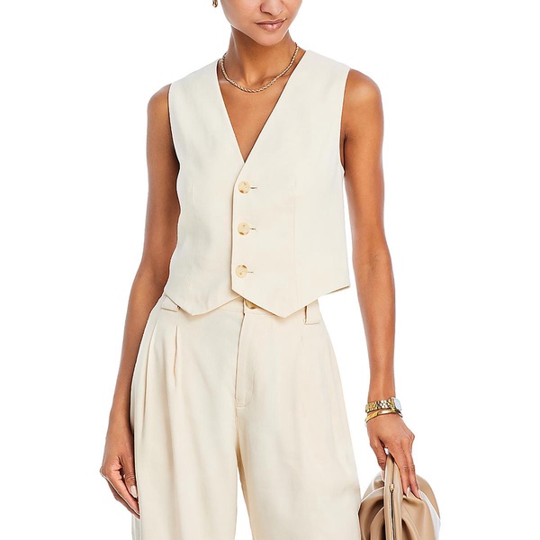 womens button linen suit vest