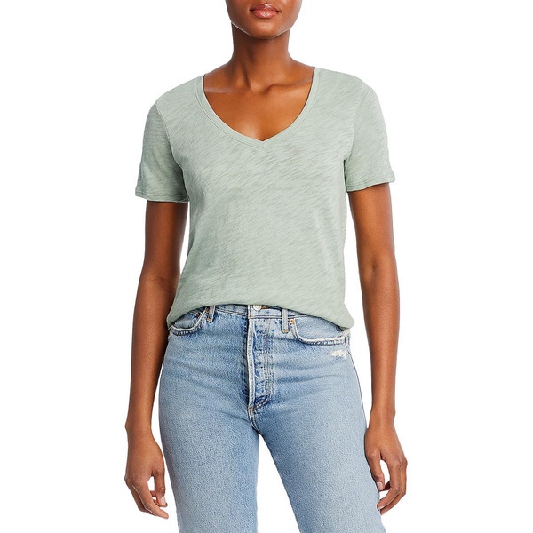 womens v-neck slub t-shirt