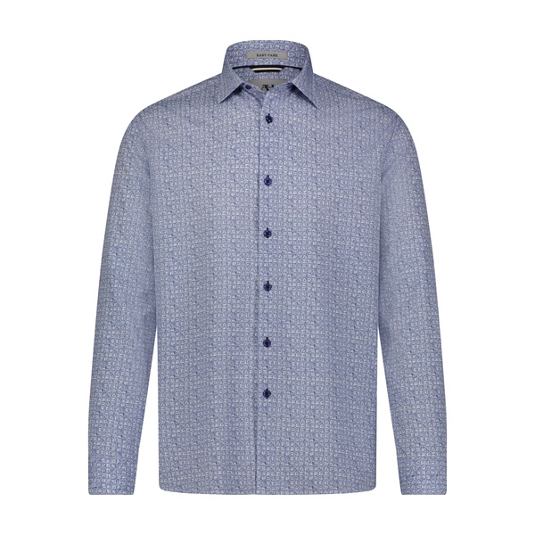 navy grey check hidden button down long sleeve shirt