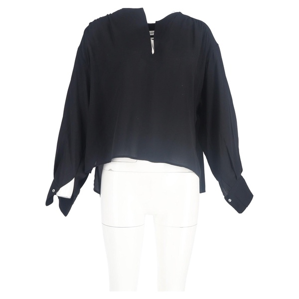 etoile long-sleeve blouse in black viscose