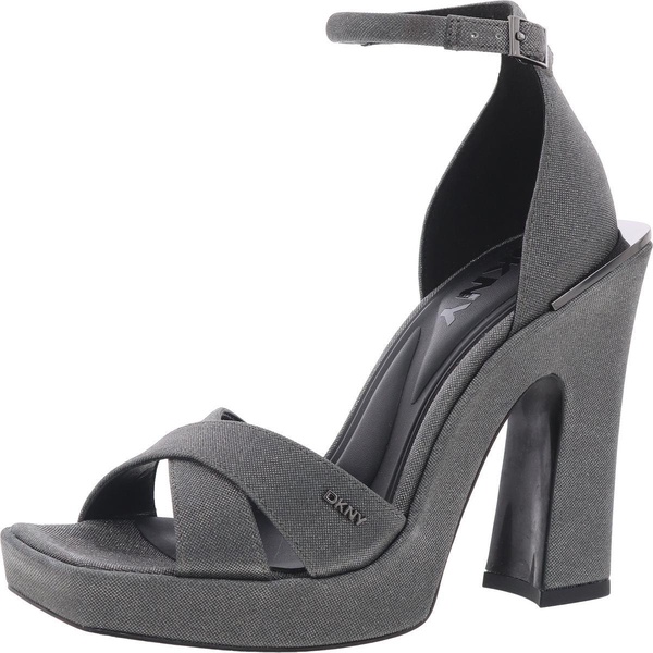 linda womens criss-cross shimmer block heel