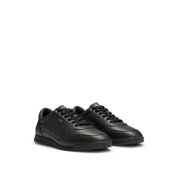 nappa-leather trainers with perforated details