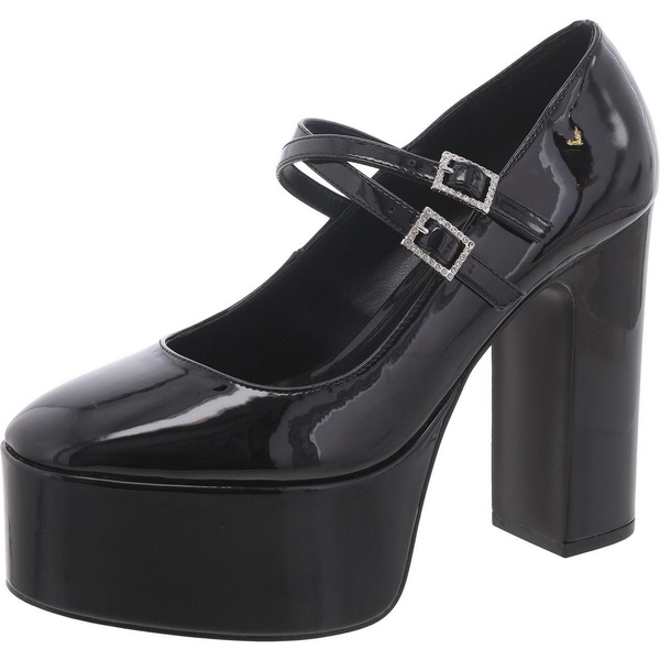 emmy womens patent adjustable mary jane heels