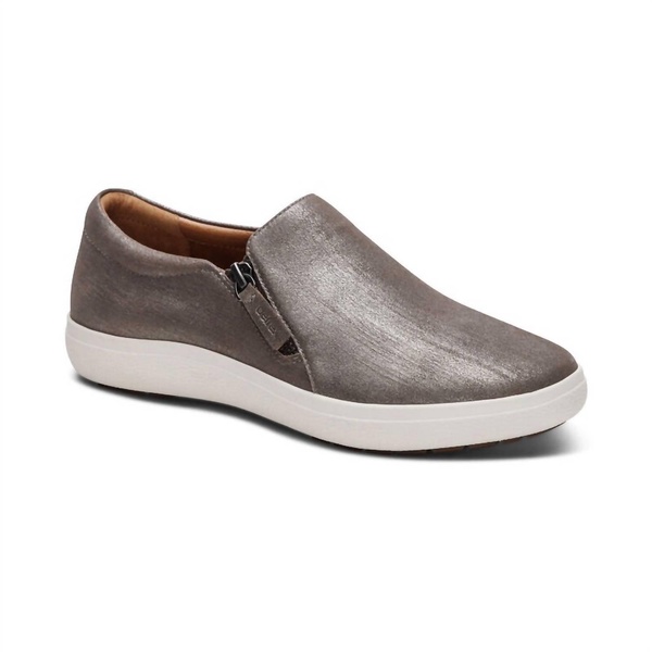 women jenna slip-on sneakers in brushed silver