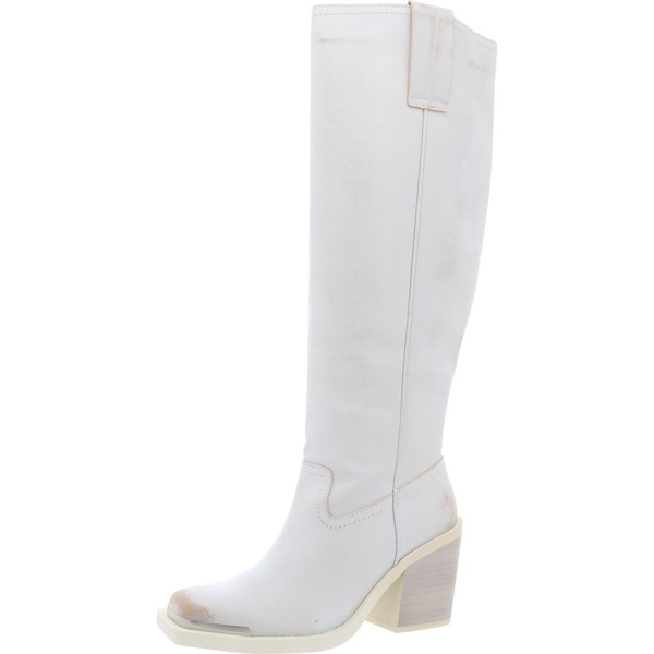 dollee womens faux leather square toe knee-high boots