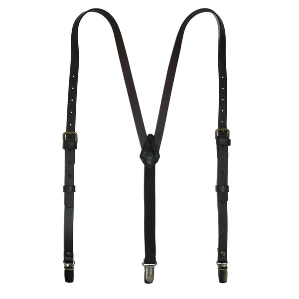 women's coated leather 1/2 inch clip-end suspenders