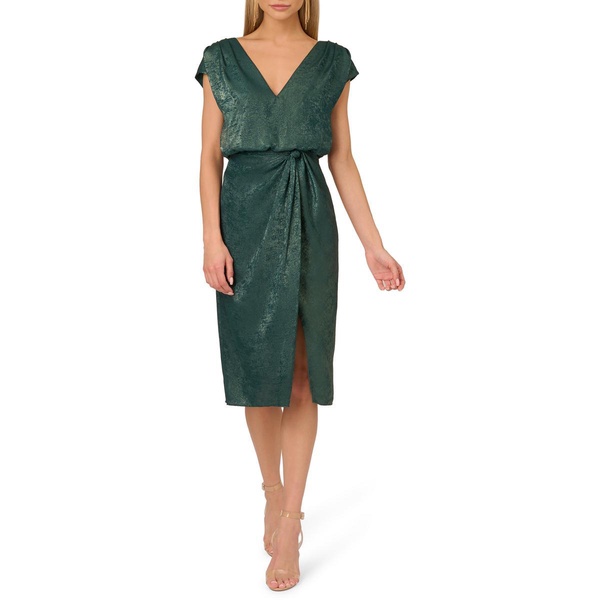 womens foiled satin cocktail and party dress
