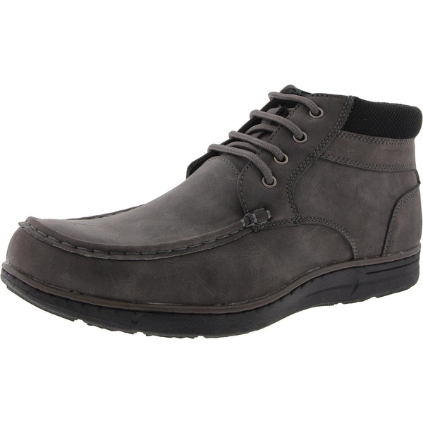 hertel mens lace-up faux leather chukka boots
