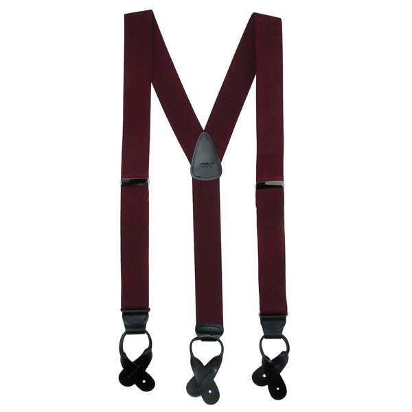 men's big & tall elastic button end dress suspenders with silver hardware
