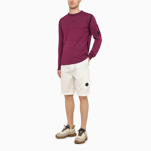 C.P. Company Red Linen-Blend Crew-Neck Sweater Men