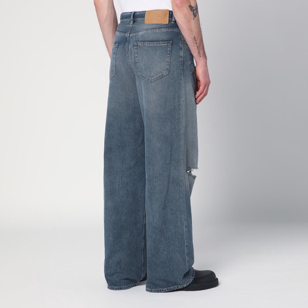 5-pocket distressed denim jeans