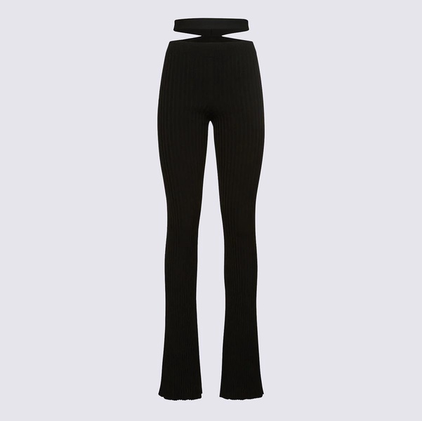 Andreādamo Black Viscose Blend Trousers