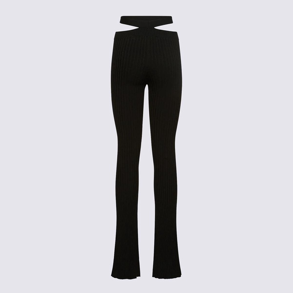 Andreādamo Black Viscose Blend Trousers