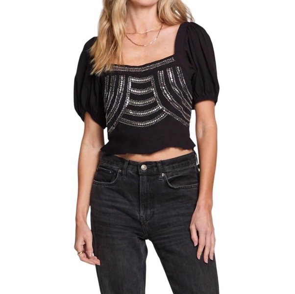 skyler top in black