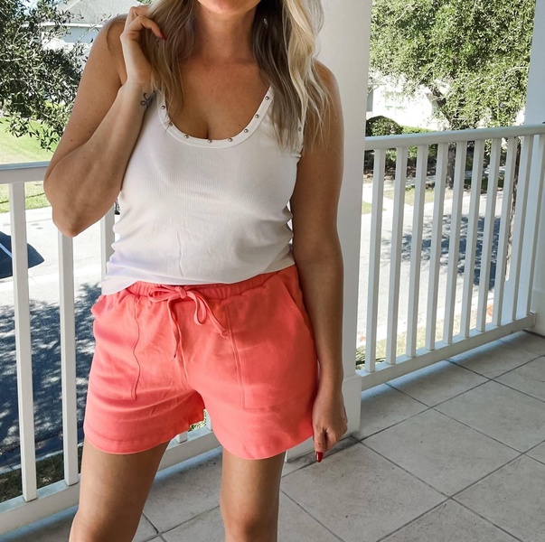 cotton shorts in teal