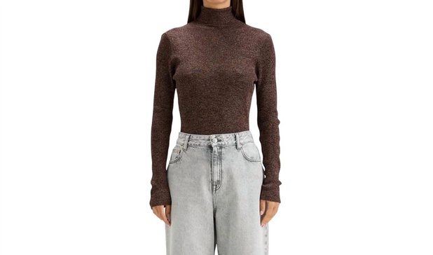anoit turtleneck sweater in chestnut