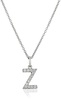 Amazon Essentials Platinum Plated Sterling Silver Infinite Elements Cubic Zirconia Initial Pendant Necklace, (previously Amazon Collection)