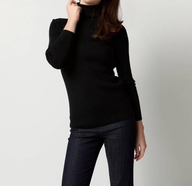 nia long-sleeved turtleneck sweater in black