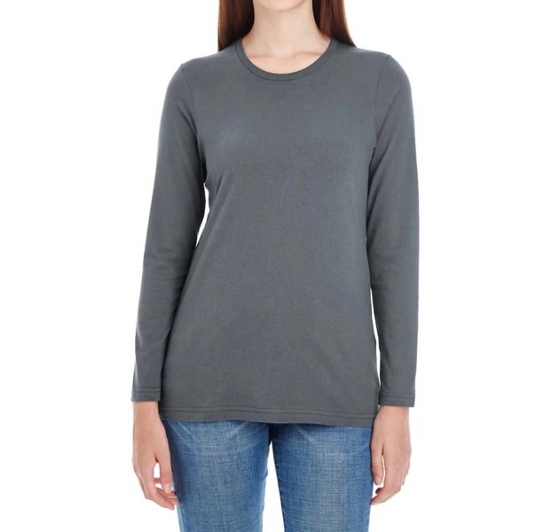 women's classic long sleeves top in asphalt