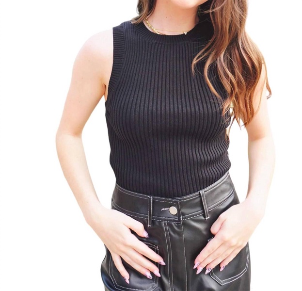 you were right sweater tank top in black