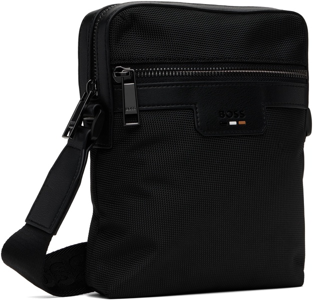 Black Embossed-Logo Bag