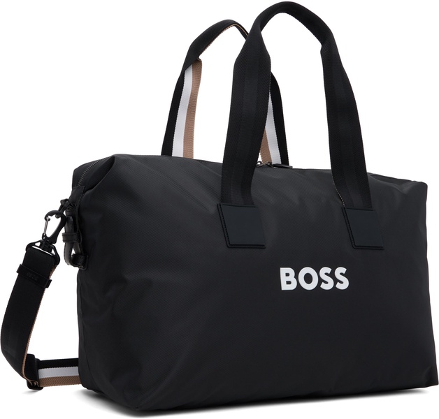 Black Contrast Logo Holdall Duffle Bag