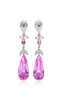 Calla Lily 18K White Gold, Rhodium Vermeil Sapphire, Diamond Earrings