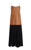 Piatta Vegan Leather-Georgette Midi Dress