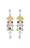 Rainbow Asscher 18K Gold, Rhodium Vermeil Multi-Gem Earrings