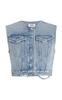 Leo Cropped Denim Vest